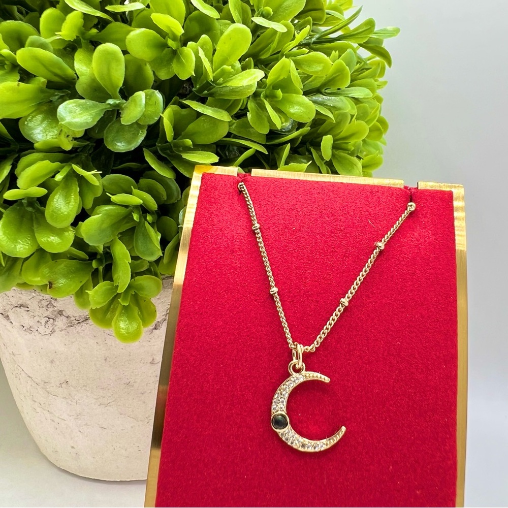Moon Necklace 18K Gold plated